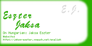 eszter jaksa business card